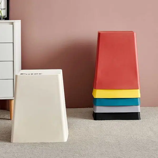 Contemporary Creative PP Trapezoidal Keyboard Button Stackable Stool Backless For Dining Room - Image 3