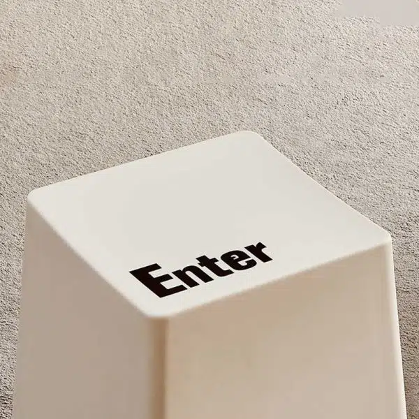 Contemporary Creative PP Trapezoidal Keyboard Button Stackable Stool Backless For Dining Room - Image 11