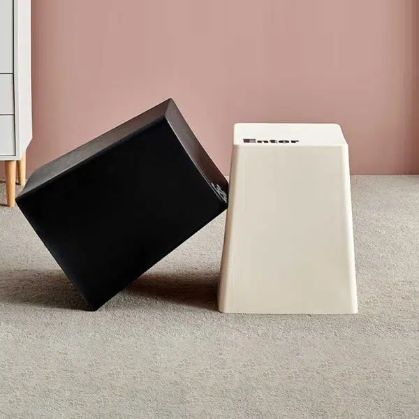 Contemporary Creative PP Trapezoidal Keyboard Button Stackable Stool Backless For Dining Room - Image 6