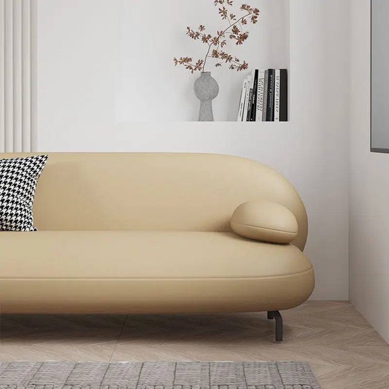 BS-Chair-FX02724-6.jpg Contemporary Nordic Technical Fabric Leather Wood Iron Sponge Oval Sofa Backrest Armrest For Living Room - Image 7