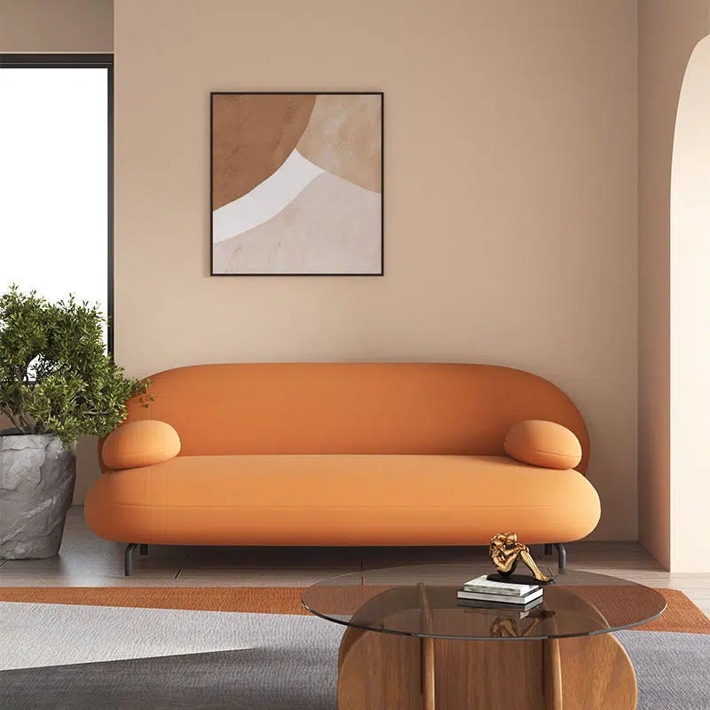 BS-Chair-FX02724-8.jpg Contemporary Nordic Technical Fabric Leather Wood Iron Sponge Oval Sofa Backrest Armrest For Living Room - Image 2