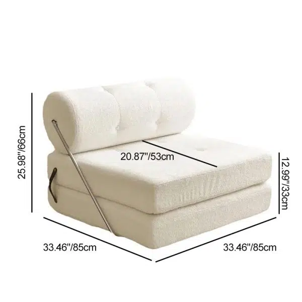 Modern Simplicity Velvet Leather Stainless Steel Sponge Square Tofu Foldable Lazy Sofa Backrest For Bedroom - Image 7