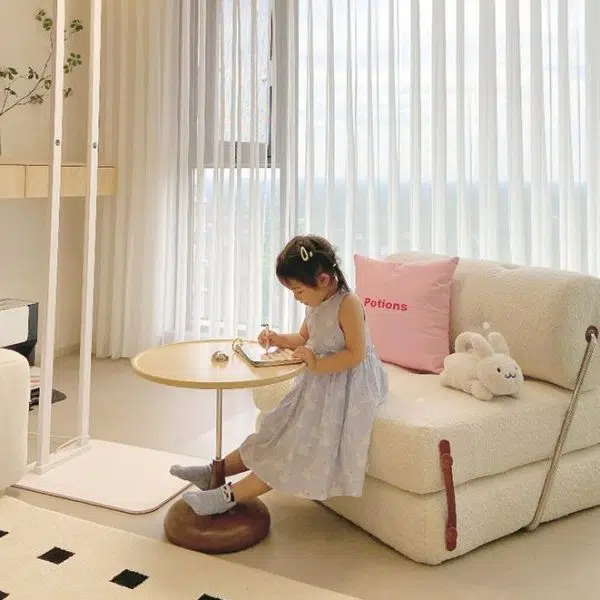 Modern Simplicity Velvet Leather Stainless Steel Sponge Square Tofu Foldable Lazy Sofa Backrest For Bedroom - Image 15