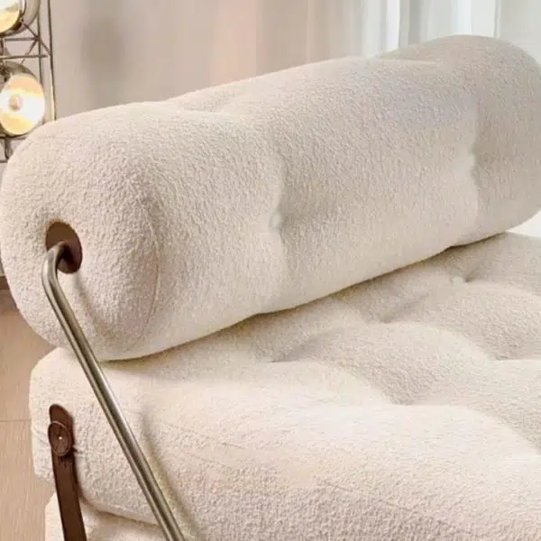 Modern Simplicity Velvet Leather Stainless Steel Sponge Square Tofu Foldable Lazy Sofa Backrest For Bedroom - Image 10