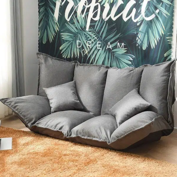 Modern Simplicity Linen Cotton Sponge Tofu Foldable Lazy Sofa Backrest For Bedroom - Image 2