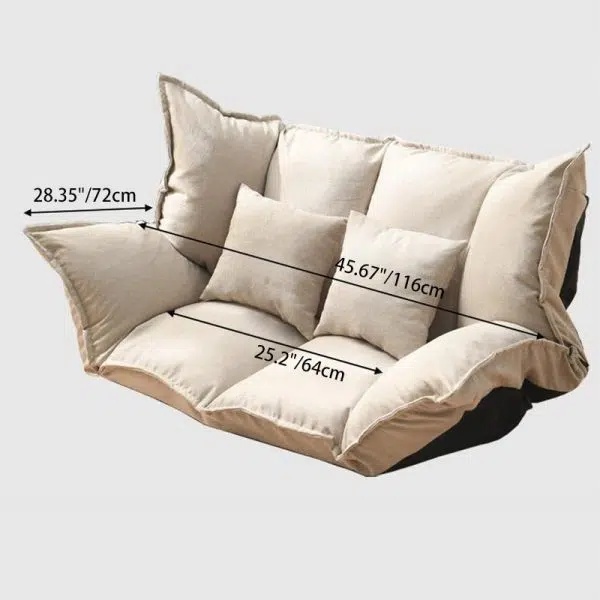 Modern Simplicity Linen Cotton Sponge Tofu Foldable Lazy Sofa Backrest For Bedroom - Image 8