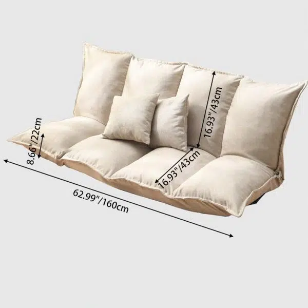 Modern Simplicity Linen Cotton Sponge Tofu Foldable Lazy Sofa Backrest For Bedroom - Image 7