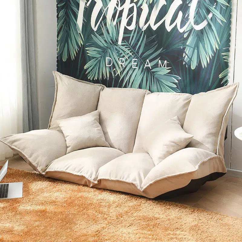 BS-Chair-FX02743-2.jpg Modern Simplicity Linen Cotton Sponge Tofu Foldable Lazy Sofa Backrest For Bedroom - Image 1