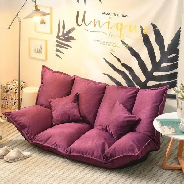 Modern Simplicity Linen Cotton Sponge Tofu Foldable Lazy Sofa Backrest For Bedroom - Image 4