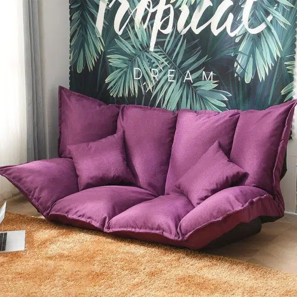 Modern Simplicity Linen Cotton Sponge Tofu Foldable Lazy Sofa Backrest For Bedroom - Image 15