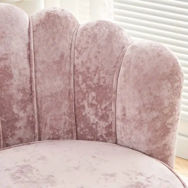 Contemporary Scandinavian Velvet Wood Sponge Metal Round Oval Petal Sofa Backrest Armrest For Living Room - Image 9