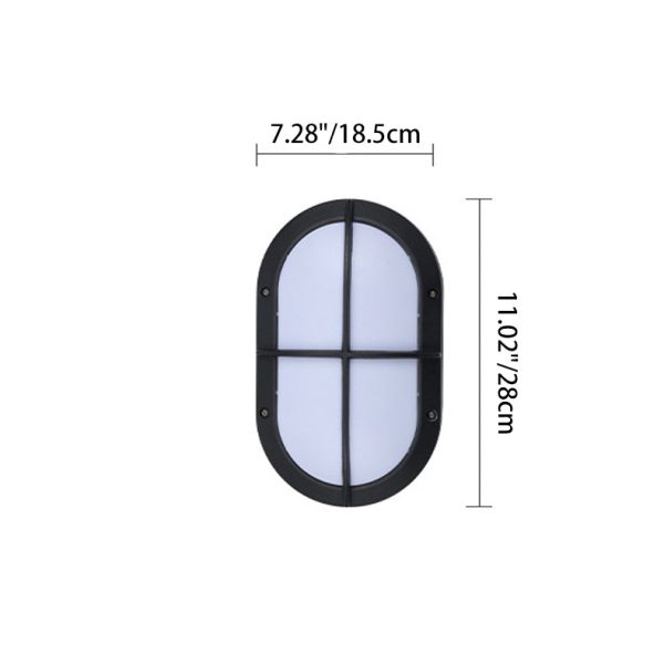 Modern Minimalist Aluminum & PC Oval LED Outdoor Wall Light, Waterproof For Patio & Balcony - Image 5