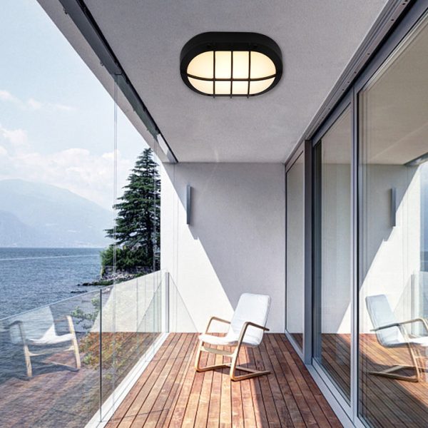 Modern Minimalist Aluminum & PC Oval LED Outdoor Wall Light, Waterproof For Patio & Balcony - Image 20
