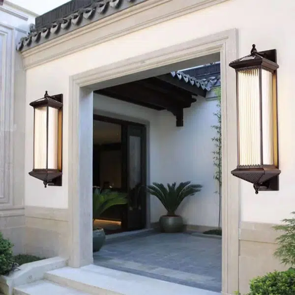 Modern Minimalist Solar Aluminum & Glass Rectangular LED Wall Sconce Lamp For Garden - Image 6