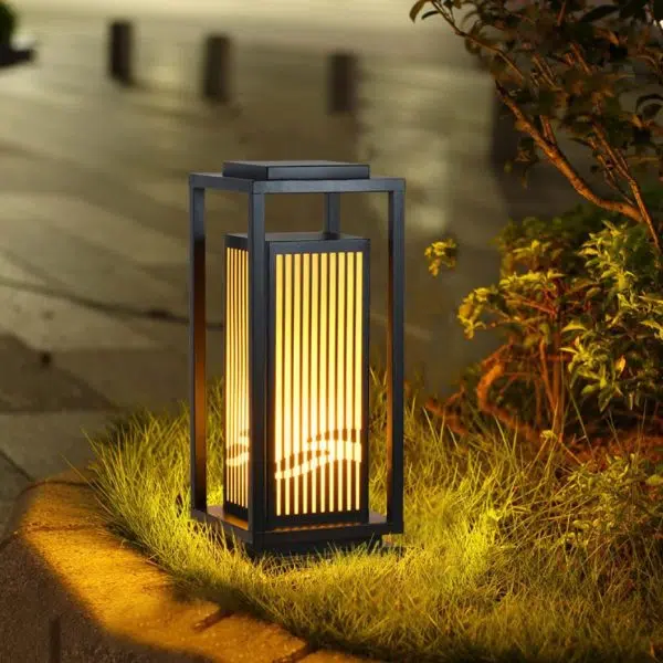 Modern Minimalist Stainless Steel & Resin Rectangular 1-Light Outdoor Light For Garden - Image 8