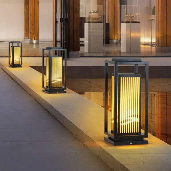 Modern Minimalist Stainless Steel & Resin Rectangular 1-Light Outdoor Light For Garden - Image 3