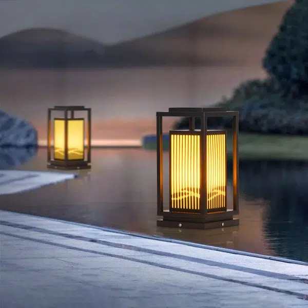 Modern Minimalist Stainless Steel & Resin Rectangular 1-Light Outdoor Light For Garden - Image 12