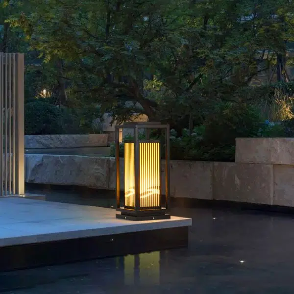 Modern Minimalist Stainless Steel & Resin Rectangular 1-Light Outdoor Light For Garden - Image 13