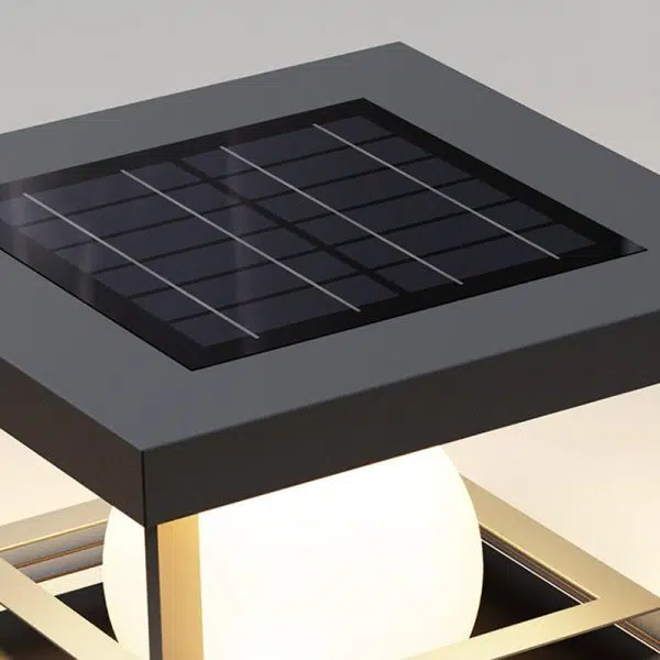 Modern Minimalist Solar Waterproof Stainless Steel PC Rectangular Globe LED Outdoor Post Head Light For Outdoor Patio - Image 7