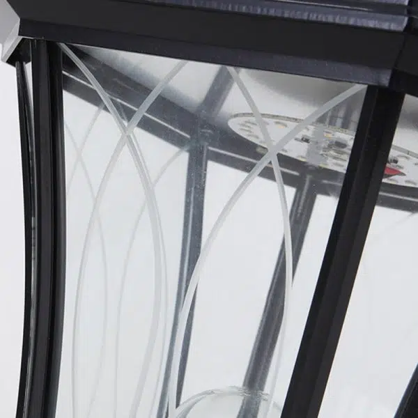 Traditional European Solar Aluminum Glass Octagonal LED Post Head Outdoor Light For Garden - Image 7