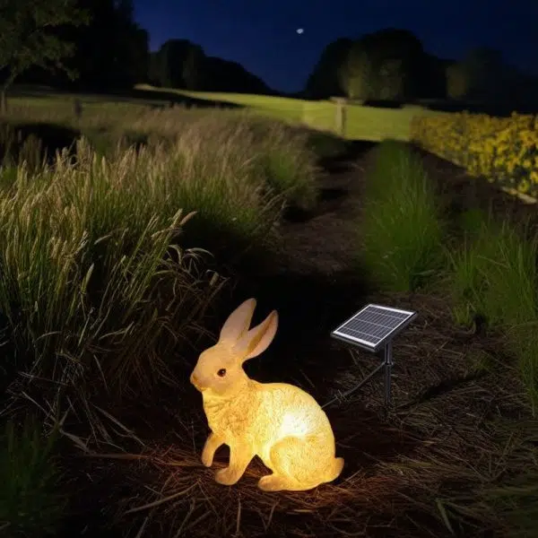 Contemporary Creative Resin & Fiberglass Rabbit-Shaped LED Outdoor Light For Garden Decor - Image 10