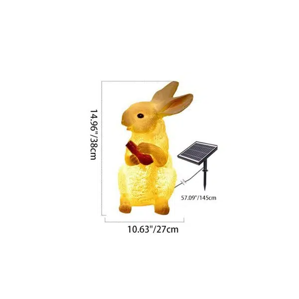 Contemporary Creative Resin & Fiberglass Rabbit-Shaped LED Outdoor Light For Garden Decor - Image 5