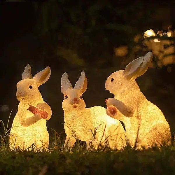 Contemporary Creative Resin & Fiberglass Rabbit-Shaped LED Outdoor Light For Garden Decor - Image 2