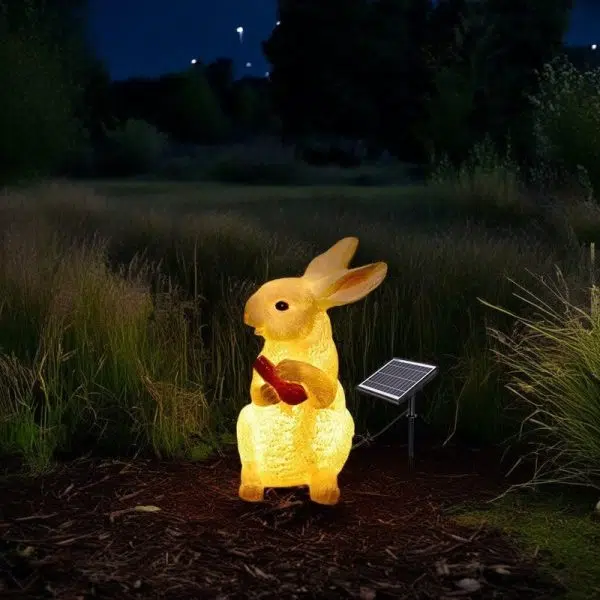 Contemporary Creative Resin & Fiberglass Rabbit-Shaped LED Outdoor Light For Garden Decor - Image 11