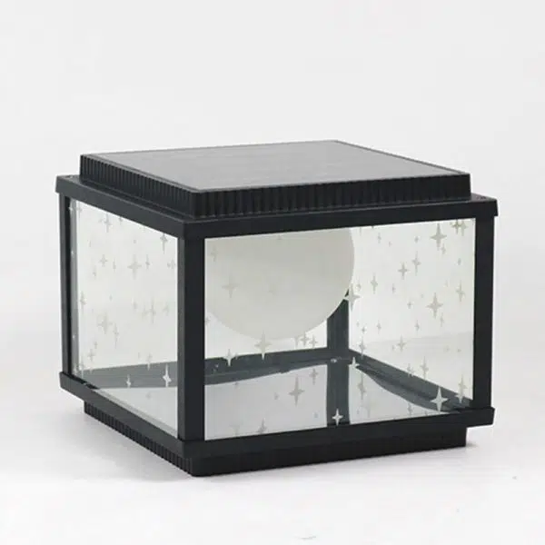 Modern Minimalist Aluminum & Glass Solar Powered LED Square Outdoor Light For Garden & Yard - Image 12