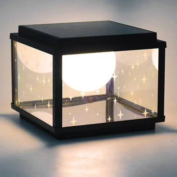 Modern Minimalist Aluminum & Glass Solar Powered LED Square Outdoor Light For Garden & Yard - Image 16