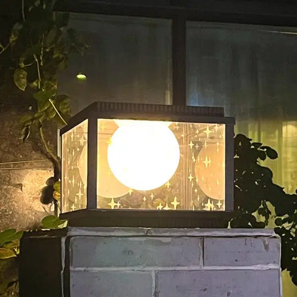 Modern Minimalist Aluminum & Glass Solar Powered LED Square Outdoor Light For Garden & Yard - Image 23