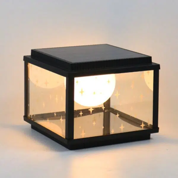 Modern Minimalist Aluminum & Glass Solar Powered LED Square Outdoor Light For Garden & Yard - Image 14