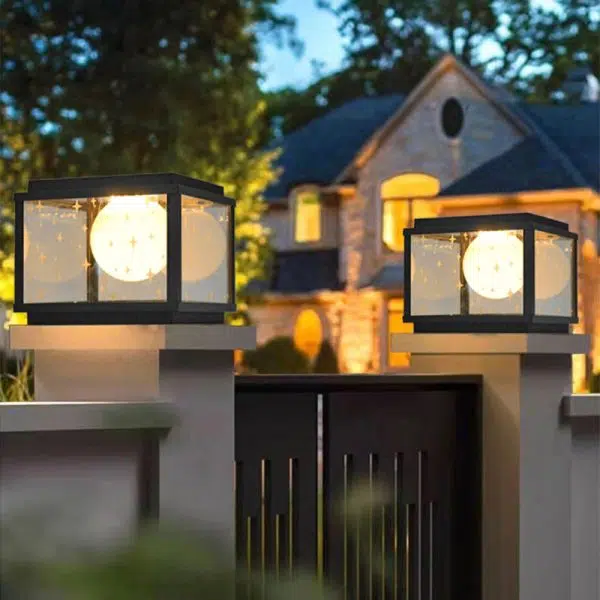 Modern Minimalist Aluminum & Glass Solar Powered LED Square Outdoor Light For Garden & Yard - Image 2