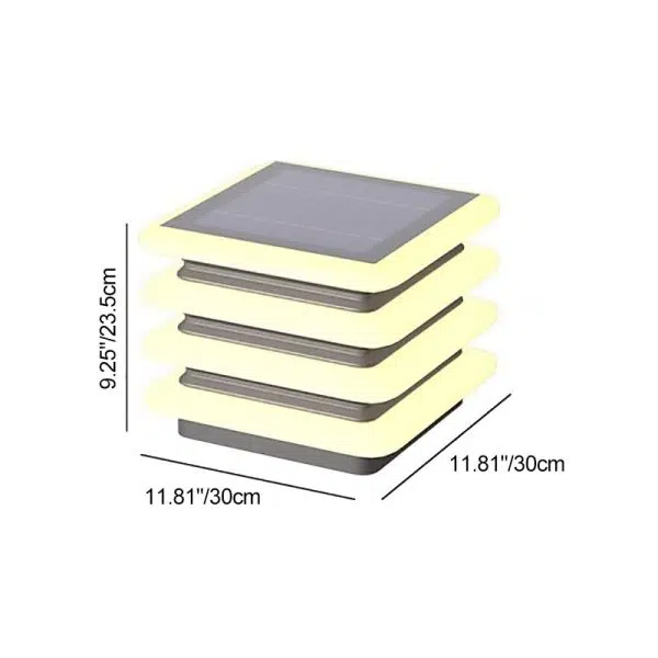 Modern Minimalist Stainless Steel & PE Round & Square LED Solar & Waterproof Outdoor Light For Garden, Yard & Patio - Image 5