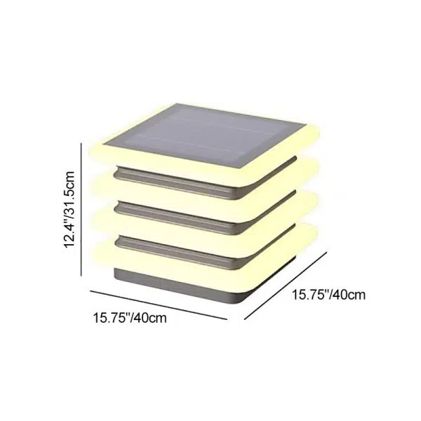 Modern Minimalist Stainless Steel & PE Round & Square LED Solar & Waterproof Outdoor Light For Garden, Yard & Patio - Image 7