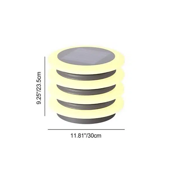 Modern Minimalist Stainless Steel & PE Round & Square LED Solar & Waterproof Outdoor Light For Garden, Yard & Patio - Image 4