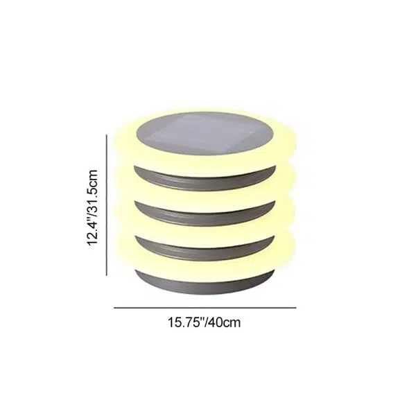 Modern Minimalist Stainless Steel & PE Round & Square LED Solar & Waterproof Outdoor Light For Garden, Yard & Patio - Image 6