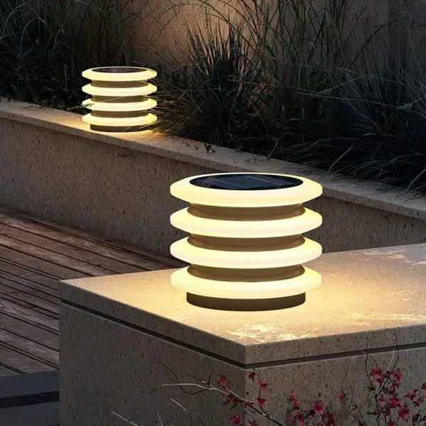 Modern Minimalist Stainless Steel & PE Round & Square LED Solar & Waterproof Outdoor Light For Garden, Yard & Patio - Image 13
