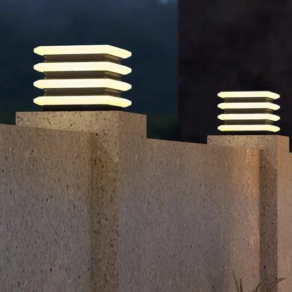 Modern Minimalist Stainless Steel & PE Round & Square LED Solar & Waterproof Outdoor Light For Garden, Yard & Patio - Image 14