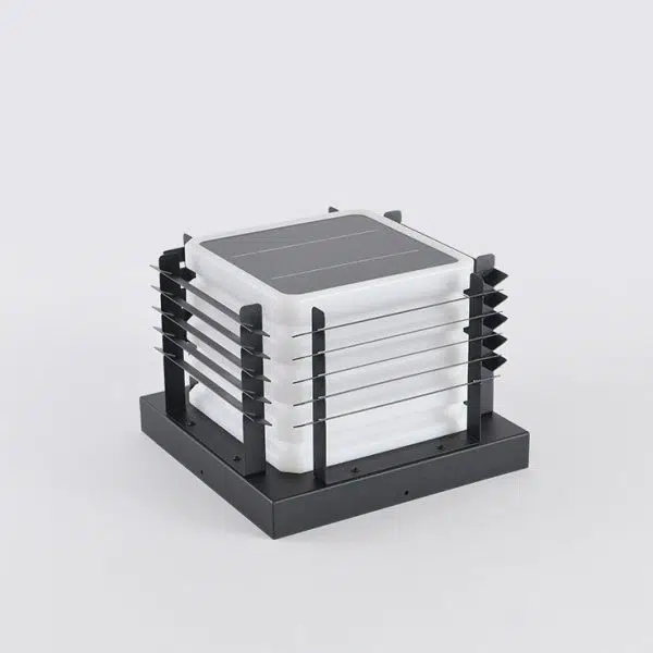 Modern Minimalist Metal, Rotomolded & Acrylic Square LED Outdoor Light With Solar & Waterproof Design For Garden & Patio - Image 9