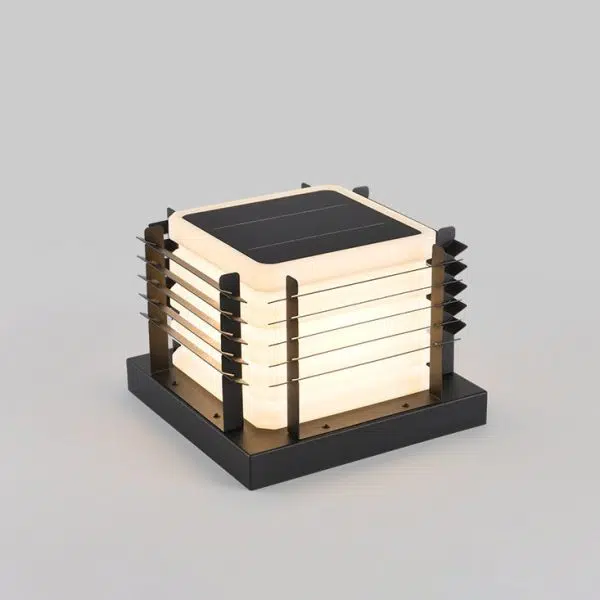 Modern Minimalist Metal, Rotomolded & Acrylic Square LED Outdoor Light With Solar & Waterproof Design For Garden & Patio - Image 10