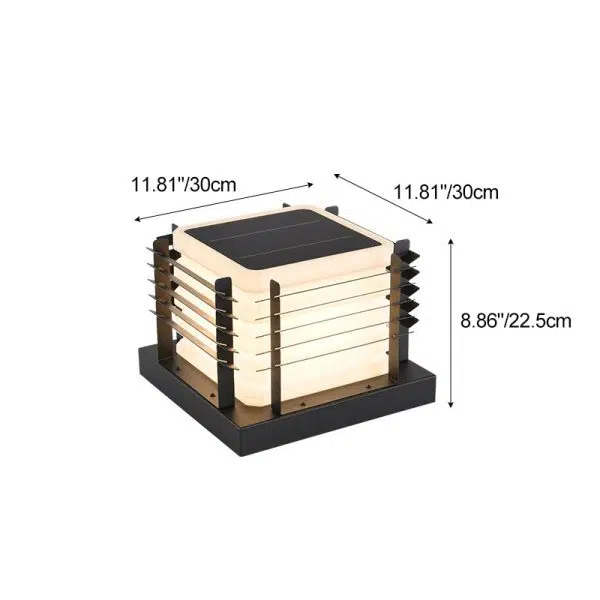 Modern Minimalist Metal, Rotomolded & Acrylic Square LED Outdoor Light With Solar & Waterproof Design For Garden & Patio - Image 4