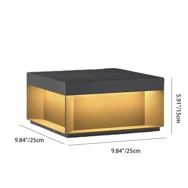 Modern Minimalist Stainless Steel Square LED Outdoor Light With Solar & Waterproof Features For Garden, Patio, Gate - Image 5