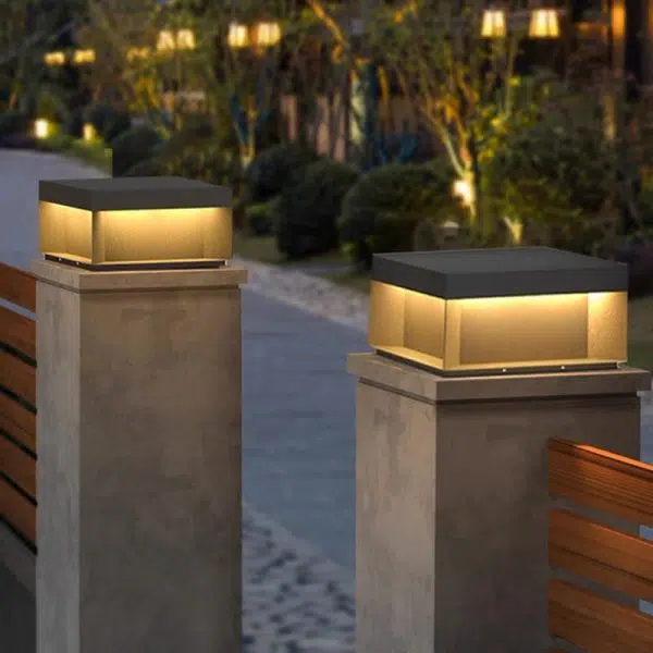 Modern Minimalist Stainless Steel Square LED Outdoor Light With Solar & Waterproof Features For Garden, Patio, Gate - Image 3