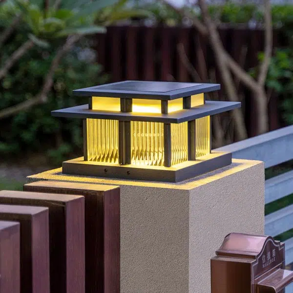 Modern Minimalist Stainless Steel & Glass Square LED Outdoor Light With Solar & Waterproof Design For Courtyard, Balcony & Entryway - Image 15