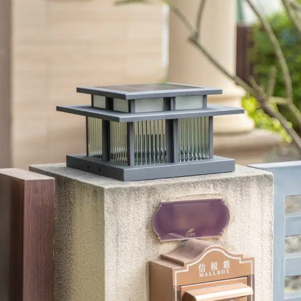 Modern Minimalist Stainless Steel & Glass Square LED Outdoor Light With Solar & Waterproof Design For Courtyard, Balcony & Entryway - Image 14