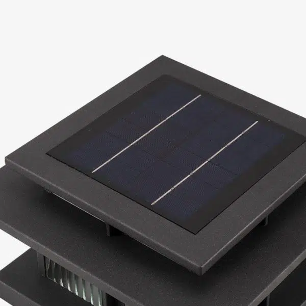 Modern Minimalist Stainless Steel & Glass Square LED Outdoor Light With Solar & Waterproof Design For Courtyard, Balcony & Entryway - Image 7