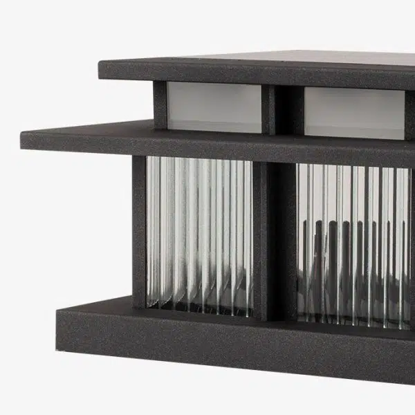 Modern Minimalist Stainless Steel & Glass Square LED Outdoor Light With Solar & Waterproof Design For Courtyard, Balcony & Entryway - Image 9