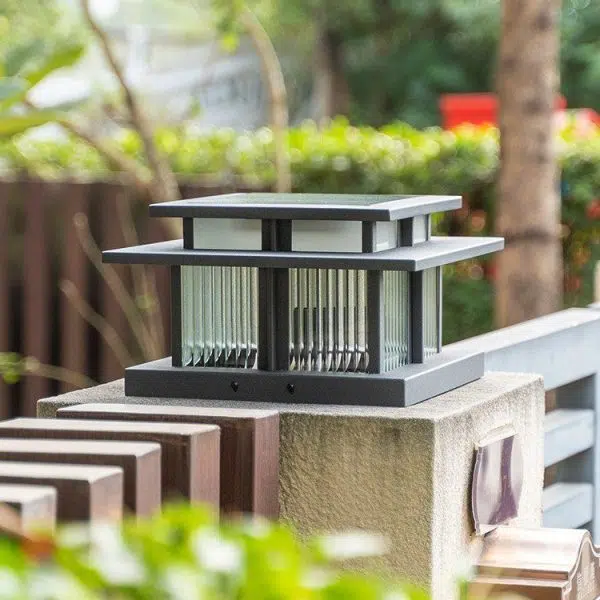 Modern Minimalist Stainless Steel & Glass Square LED Outdoor Light With Solar & Waterproof Design For Courtyard, Balcony & Entryway - Image 13