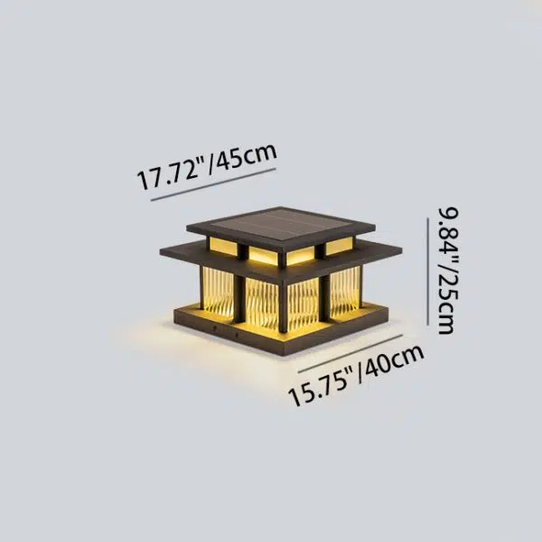Modern Minimalist Stainless Steel & Glass Square LED Outdoor Light With Solar & Waterproof Design For Courtyard, Balcony & Entryway - Image 6